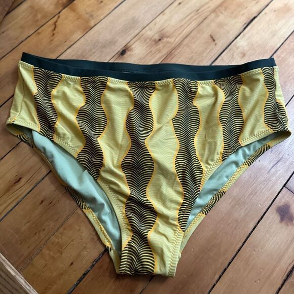 Micro Wave Print Cheeky HighWaist Bikini Bottom FeNoelxTarget MutedGreen NWOT 2X - Picture 8 of 11